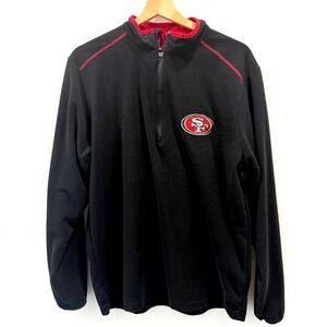 Antigua San Francisco 49ers Black/Red Glacier Quarter-Zip Pullover Jacket